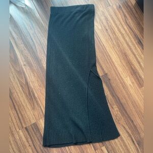 Cotton On Black Ribbed Maxi Skirt